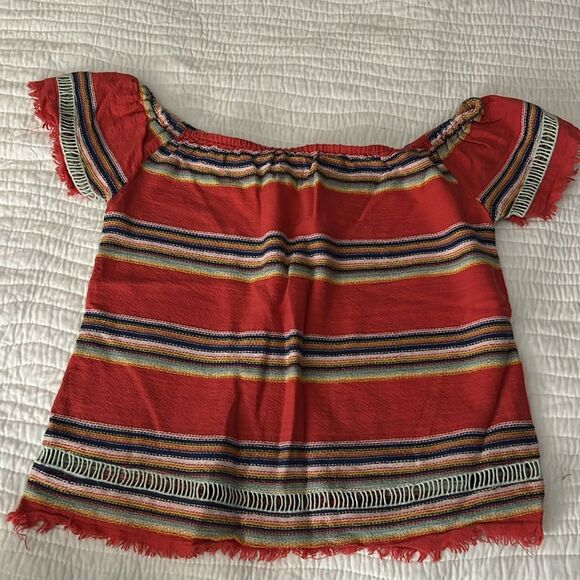 Anthropologie DRA striped Mexican blanket, print top extra small - Picture 2 of 6